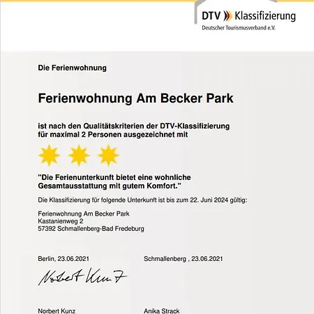 Ferienwohnung Am Becker Park Apartment Schmallenberg